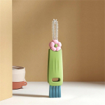 1 tk Multifunktsionaalne tassi kaane puhastushari 3-&uuml;hes majapidamises kasutatavate detailide puhastusharjad beebipudeli puhastushari punane