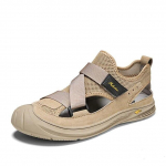 Meeste sandaalid vabaaja suvised &otilde;ues rannamood, meeste kalamehe kingad, nahast jalavarjud, platvorm luksuslikud sportlikud matkasussid 38 hall