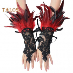 1 tk Seksikas pits kunstsulg, pikk kinnas gooti v&otilde;rk varrukas Halloweeni peo tikandid labakindad naiste lavale j&auml;rve sinine v&auml;rv