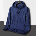 Meeste suvine kerge hingav jope suur vabaaja p&auml;ikesekaitse Softshell jope vabaaja kapuutsiga jope 5XL tumesinine v&auml;rv