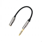 4,4 mm tasakaalustatud isane kuni 3,5 mm stereo emane adapterkaabel, pikendusjuhe, kaasaskantav, Premium must