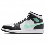 Air Jordan 1 Mid Green Glow Meeste tossud Must Valge DQ8426-103 47.5