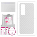 apgo Protective Skin Sticker for the back compatible with Xiaomi Mi 10s, Wrap Film, Foil, Vinyl - Pattern Transparent Carbon