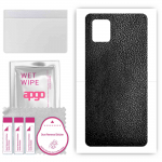 apgo Protective Skin Sticker for the back compatible with Samsung Galaxy Note 10 Lite, Wrap Film, Foil, Vinyl - Pattern Black Leather