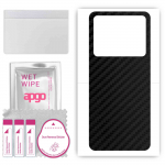 apgo Protective Skin Sticker for the back compatible with HTC U23, Wrap Film, Foil, Vinyl - Pattern Carbon Black