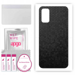 apgo Protective Skin Sticker for the back compatible with Xiaomi Redmi Note 10 5G, Wrap Film, Foil, Vinyl - Pattern Black Honeycomb