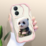 Armas koomiksimustriga kreemjas tekstuuriga korpus, lainelise servaga pehme silikoonkaanega telefoni&uuml;mbris Vivo jaoks Vivo S1 valge