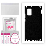 apgo Protective Skin Sticker for the back+sides compatible with Samsung Galaxy F02s, Full Wrap Film, Foil, Vinyl - Pattern Matte Black