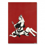 Abstraktne Banksy kuninganna Victoria plakat prindib seinale HD-l&otilde;uendimaaling Banksy elutoa sisekujunduseks raamita 21x30cm No Framed