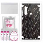 apgo Protective Skin Sticker for the back+sides compatible with Xiaomi Redmi Note 8, Full Wrap Film, Foil, Vinyl - Pattern Carbon Black Pixel