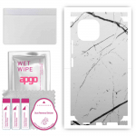 apgo Protective Skin Sticker for the back+sides compatible with Xiaomi Mi 11 Lite, Full Wrap Film, Foil, Vinyl - Pattern White Marble