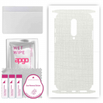 apgo Protective Skin Sticker for the back+sides compatible with OnePlus 8, Full Wrap Film, Foil, Vinyl - Pattern White Fabric