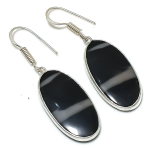 Natural Spider Web Jasper Gemstone 925 Sterling Silver Earring 1.85 h7a04