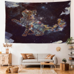 Star Universe Cat gobel&auml;&auml;n seinaripp Boheemlaslik ps&uuml;hhedeelne n&otilde;idus Magamistoa elutuba kodukaunistus 95x70CM