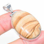 Natural Picture Jasper Gemstone 925 Sterling Silver Gift Pendant 2.01 q4b39