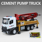 1/18 sulamist autotsemendipumba mudel, survevalu metallbetooni konveier, veoauto, tsemendi transport, masinaehitus, laste m&auml;nguasja mudel 1/18-Size:32*12.5*10cm