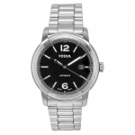 Fossil Heritage roostevabast terasest musta sihverplaadiga automaatne unisex-kell ME3223 must