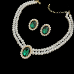 P&auml;rlikee Pulmaehted Akr&uuml;&uuml;lkividega Kaelakee K&otilde;rvar&otilde;ngaste Komplekt Pulma&otilde;htus&ouml;&ouml;k, Kleidi Ehted roheline