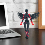 Mobiilne nukukomplekt, Titan Robot mobiilne nukk, teisaldatav mobiilne nukk, sobib kogujatele, t&ouml;&ouml;laua kaunistus punane