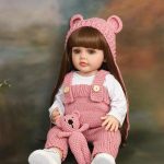 55 cm pehmest silikoonist kogu kehaga vin&uuml;&uuml;lm&auml;nguasi Reborn Toddler Girl Nukk Betty elutruu vasts&uuml;ndinud beebi parukas Juuksekingitused lastele M&auml;nguasjad 55cm