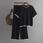 S&uuml;gistalv laisk tuul avara k&otilde;rge kraega sviiter, naiste &uuml;hev&auml;rviline l&uuml;hikeste varrukatega kootud laia s&auml;&auml;rega p&uuml;ksid, kaheosaline komplekt One Size must