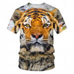 Suvine meeste T-s&auml;rk 3D loomade prindiga T-s&auml;rgid Tiger Lion Mustriga &Uuml;mara kaelaga l&uuml;hikeste varrukatega topsid meestele S