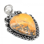 Malinga Jasper Gemstone Handmade 925 Sterling Silver Jewelry Pendant 2.44 t1v13