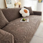 1 tk Camellia Jacquard elastne diivani kate, libisemiskindel diivani kate, diivani kate Four Seasons universaalne m&ouml;&ouml;blikaitse dekoor 2 Seater pruun