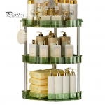 Nurgavannitoa leti korrashoidja hoiurest, suur mahutavus, 3-astmeline 90-kraadise disainiga meigikorraldaja parf&uuml;&uuml;mialus Dual Layer roheline