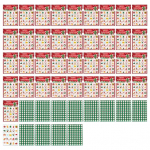 J&otilde;ulubingo M&auml;ngukaartide Komplekt Korduvkasutatavad Pidulikud P&uuml;hade Bingo Kaardid Siseaktiviteedid J&otilde;ulum&auml;ngud Pere Kogunemiseks punane