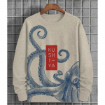S&uuml;gisene meeste dressipluus 3d kaheksajala prindiga &Uuml;markaelusega kampsun Meestele Pusad Pullover Pehme avara suurte pikkade varrukatega T-s&auml;rk S