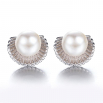 Korea moodsad k&otilde;rvatarvikud, naiste, Ocean Scallop Pearl Stud k&otilde;rvar&otilde;ngad