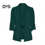 Naiste &uuml;likond, mantel, lahtik&auml;iv krae, pikkade varrukatega taskud, &uuml;likonnajakk, &uuml;hev&auml;rviline, avatud esikontor Naiste &auml;ririided M tumeroheline v&auml;rv