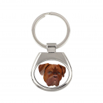Dogue de Bordeaux, French Mastiff, Bordeauxdog - geometric keychain with a photo and the inscription Art-Dog