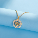 Roostevabast terasest kristallist elupuu kaelakeed naiste kullav&auml;rvi ripats kaelakee elupuu kaelarihm Acero oks&uuml;deerimata elupuu ripats kullast kuld