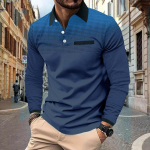 Meeste golfis&auml;rk Polo Street Casual polo kaelus Klassikaline pikkade varrukatega mood vaba &uuml;hev&auml;rviline n&ouml;&ouml;biga ees Lihtne tavaline istuvus XL tumesinine v&auml;rv
