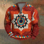 Meeste Retro Casual gradienttr&uuml;kiga kampsun XXL punane