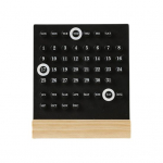 Loominguline puidust kalendri ornament koos ringiga Aasta 2024 Iga-aastane kalender Lauakalender Isikup&auml;rastatud kontori t&ouml;&ouml;lauakaunistus fotorekvisiidid must