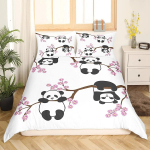 Panda Tiger voodipesukomplekt 3D-prinditud loomade tekikott, kaheinimesevoodi, kaheinimesevoodi, kuninganna kaheinimesevoodiga, kaheinimesevoodiga voodipesu padjap&uuml;&uuml;r 135x200cm 2pcs khaki