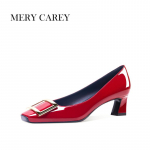 Luksuslikud nahast k&otilde;rged kontsad naistele 2024 Uus Suvi Ruudukujuline varvas Prantsuse Temperament Pumbad Kontorisse Nude &Uuml;he kingad T&uuml;drukutele 39