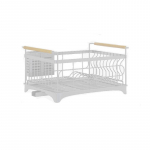 Roostevabast terasest k&ouml;&ouml;giriiul n&otilde;ude kuivatamiseks Kraanikauss n&otilde;ude jaoks K&ouml;&ouml;giriistade &auml;ravoolurest kraanikausiresti jaoks valge