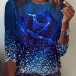 Naiste pikkade varrukatega v&auml;rvilised lilled Mustriga 3D T-s&auml;rk S&uuml;gismood Naiste topp Harajuku L&otilde;bus Pullover R&otilde;ivaste topp XL