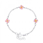 L&Eacute;A & ARTHUR - Bracelet Enfants 3 FLEURS - Argent 925 Milli&egrave;mes Rhodi&eacute; - Longueur R&eacute;galable
