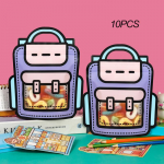 10 tk Loomingulised Kingituste Pakkimiskotid Multifilm Koolikoti Kuju Kommi Suupiste Ise-lukustuvad Kotid Laste S&uuml;nnip&auml;evapeo Kaunistused Kingitused 18X21CM lilla