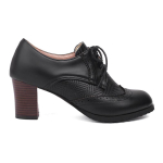 Uued H&otilde;bedased Mustad Pruunid Suurused 43 Naiste Brogue Kingad Naiste Paelad Ruudukujulised K&otilde;rged Kontsad Vabaaja Oxford Kingad Naiste Kevad 10 black