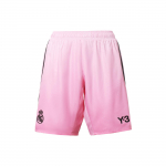 Y-3 X Real Madridi koost&ouml;&ouml; SS22 Logo Kahekordne logo Triibulised spordip&uuml;ksid Meeste p&uuml;ksid Roosa HI3980 XS