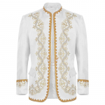 On The Chest Fashion Party Gold Glitter Meeste Euroopa kullast inkrusteeritud kinkekleit hingav ooperilava kost&uuml;&uuml;m XXXL valge