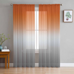 Oranž hall gradient Abstraktsed l&auml;bipaistvad kardinad lastele Magamistoa Elutoa Voile Aknakardinad T&uuml;llkardinad W135 x H114cm