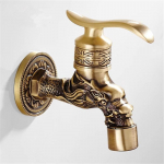 Tuqiu antiikne pesumasin segisti Aia Bibcocks kraan Brass Dragon Carved pesumasinasegisti v&auml;lissegisti k&uuml;lm kraan