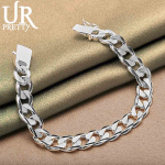 925 h&otilde;bedane k&uuml;lgkett 10 mm ruudukujuline pandlaga k&auml;ev&otilde;ru Moodsad pulmaehted 20CM